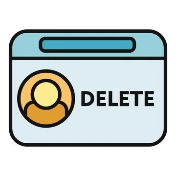 Deleting user profile account digital identity data privacy Stock Illustration