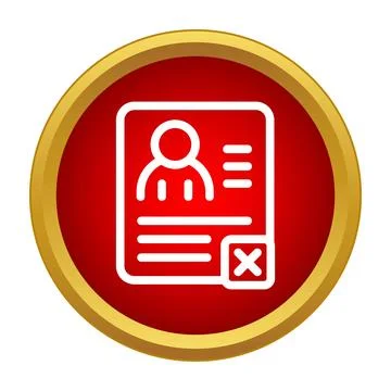 Deleting user profile icon in gold red circle Ilustración de archivo