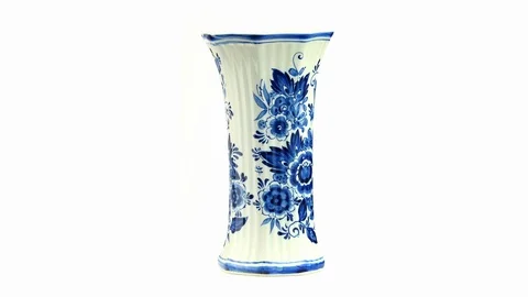 Delft Blue vase, rotating 스톡 동영상 93158002