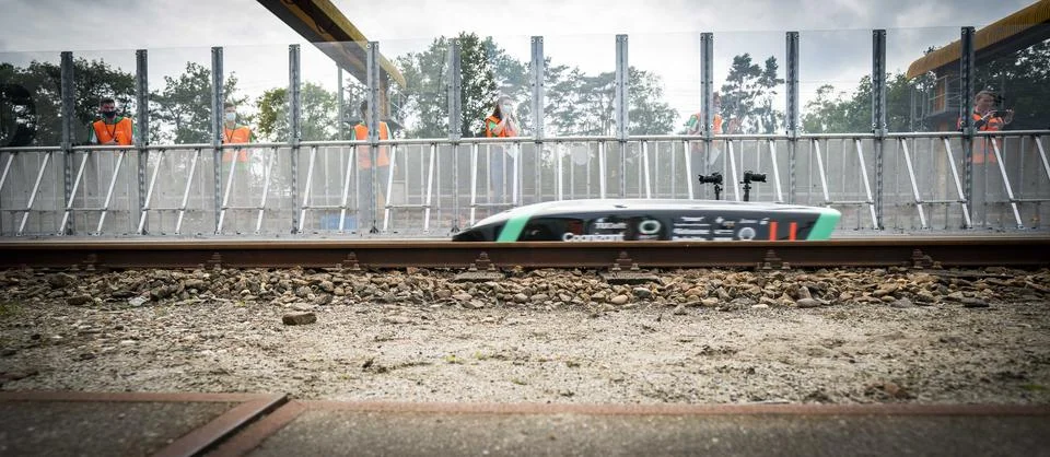 Delft Hyperloop tries to break its own record, Hilversum, Netherlands - 17 Jul 2 스톡 사진