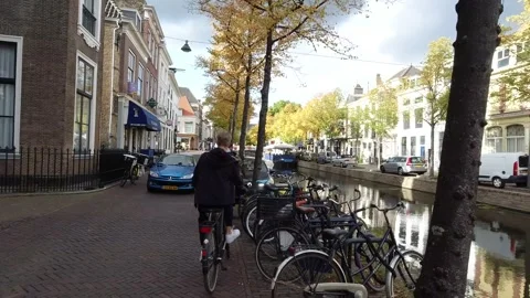 Delft, Netherlands. Oude Delft and Binnenwatersloot. Stock Footage 256123701
