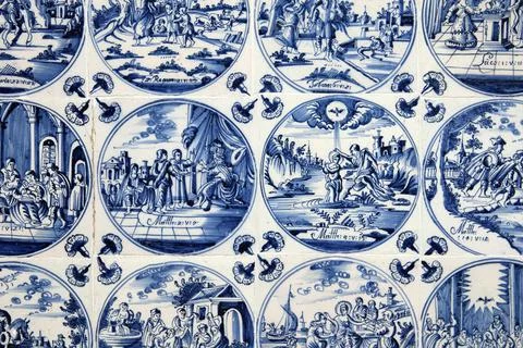 Delft wall tiles Stock Photos