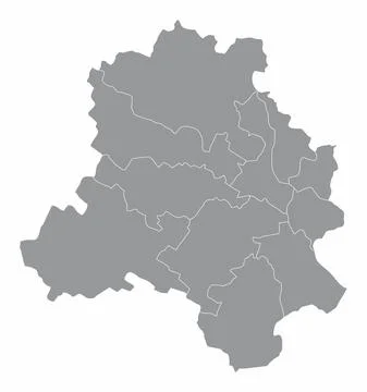 Delhi administrative map Illustrazione stock