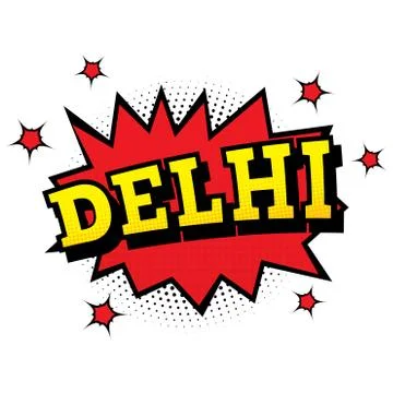 Delhi. Comic Text in Pop Art Style. Stockillustratie