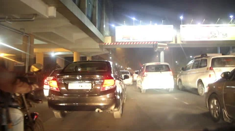 Delhi Driving through traffic Video stock 45913289