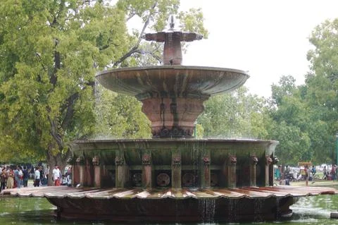 Delhi, India - 07-08-2017: Water Fountain near India Gate Delhi. Stock Photos