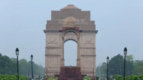 Delhi India Gate Timelapse Stock Footage 58237032