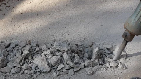 Delhi Infrastructure Development with Broken Concrete Road Stock Footage 326360996