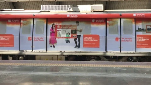 Delhi metro train Stock Footage 73282725