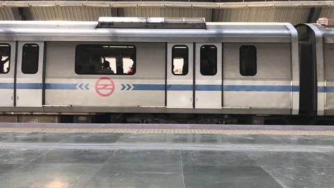 Delhi metro train Stock Footage 73283258