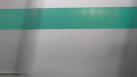 Delhi Metro Train Running at High Speed on Elevated Track Stock Footage 328653718