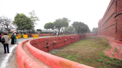 Delhi Red Fort Wall Stock Footage 40244599