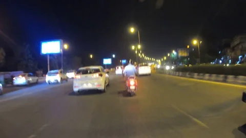 Delhi’s traffic at night time Vídeo Stock 116004702