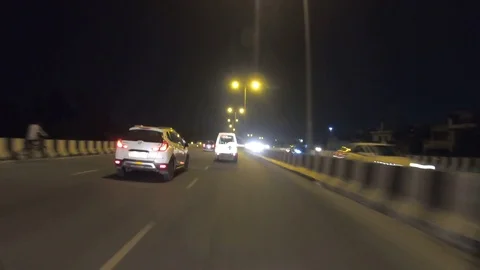 Delhi’s traffic at night time Vídeo Stock 116004708