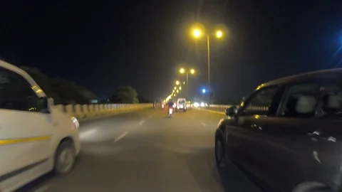 Delhi’s traffic at night time Vídeo Stock 116005726