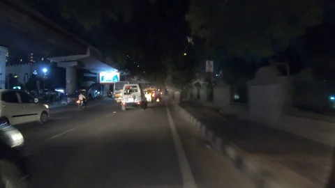 Delhi’s traffic at night time Stock Footage 116005810