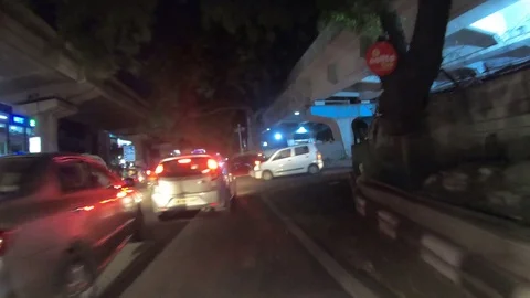 Delhi’s traffic at night time Vídeo Stock 116005881