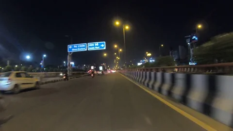 Delhi’s traffic at night time Vídeo Stock 116006150