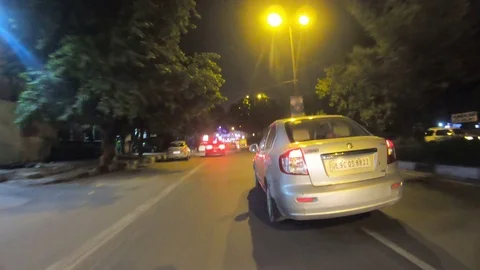 Delhi’s traffic at night time Vídeo Stock 116006533