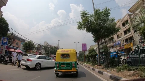 Delhi’s traffic by a running car Video stock 115933372