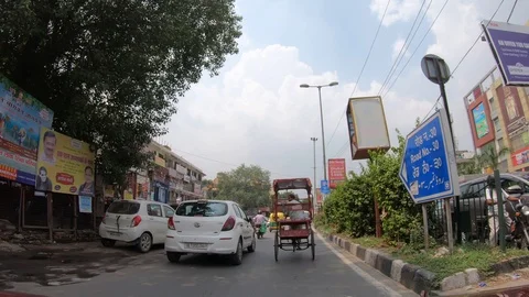Delhi’s traffic by a running car Video stock 115933982