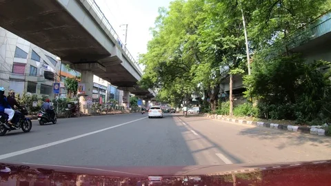 Delhi’s traffic by a running car Video stock 115934053