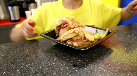 Deli Sandwich Stock Footage 772013