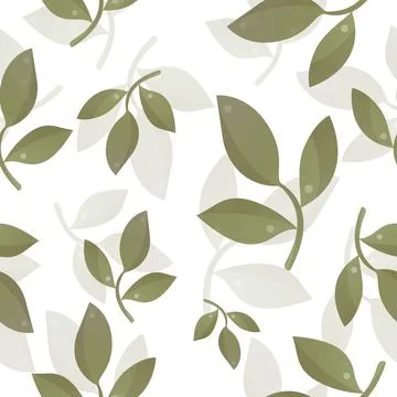 Delicate and elegant seamless pattern with plant elements Illustrazione stock