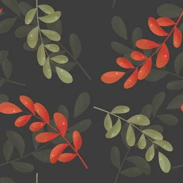 Delicate and elegant seamless pattern with plant elements Illustrazione stock