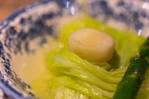 A delicate and refreshing vegetable broth appetizer Stock Photos