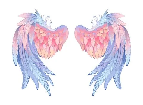 Delicate angel wings Stock Illustration