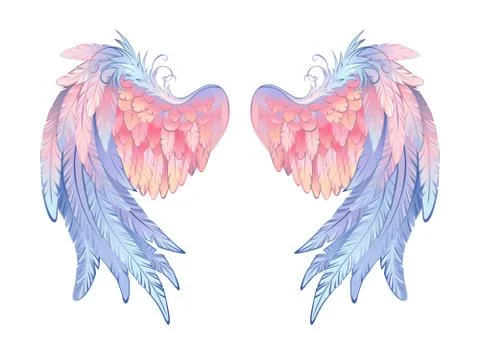 Delicate angel wings Stock Illustration