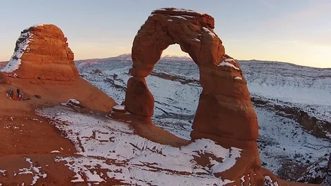 Delicate Arch Fly Through, Arches National Park, Utah Stock Footage 101622322