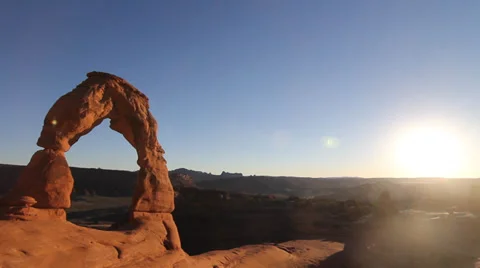 Delicate Arch Sunset Video stock 30369377