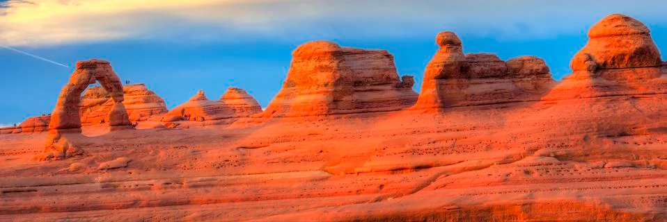 Delicate Arch at Sunset Stock Photos