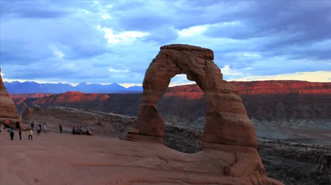 Delicate arch sunset time lapse 스톡 동영상 29665979