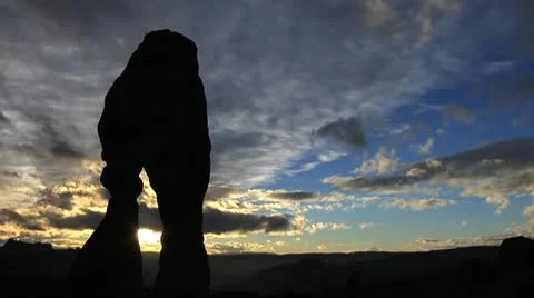 Delicate Arch Time-Lapse Sunset Stock Footage 10564216