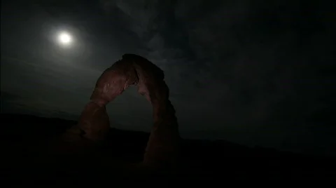 Delicate Arch, Utah Night Timelapse Video stock 793589