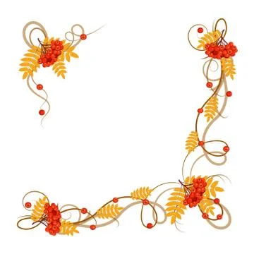 Delicate autumn frame Stock Illustration