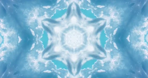 Delicate blue abstraction. The pattern in the kaleidoscope is like clouds.  Stock Footage 160908545