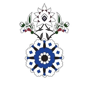 A delicate blue and white floral pattern on a pristine white background Stock Illustration