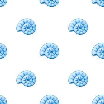 Delicate blue shell pattern design for fabric and packaging applications Stock Photos