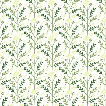 Delicate botanical pattern with soft floral elements for fabric wallpaper Stock Illustration
