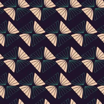 Delicate botanical seamless pattern with flowers in geometric rows Stock Illustration