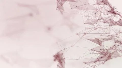 Delicate burgundy lines and angular transparent forms spread across a soft .. Stock Illustration