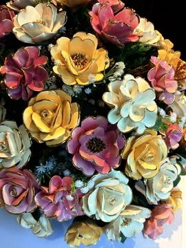 Delicate Ceramic Craft Flowers Stock Photos