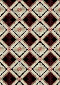Delicate checkered seamless background with red pattern Stock Illustration