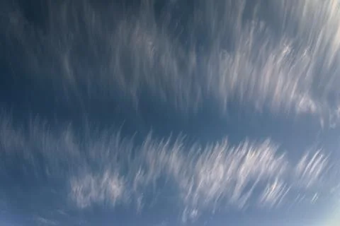 Delicate Cloud filaments under a Blue Sky Stock Photos