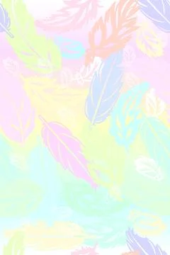 Delicate colored feathers Stock Illustration