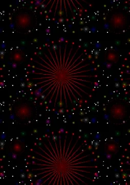 Delicate colored rays with balls Stock Illustration